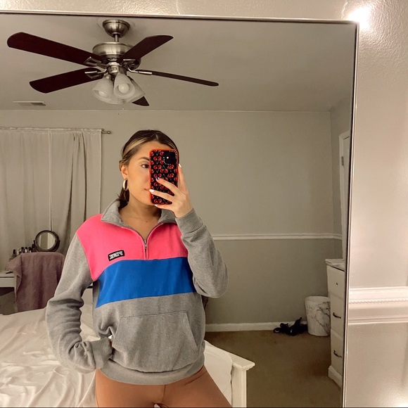 PINK Victoria's Secret Sweaters - VS PINK • Quarter Zip